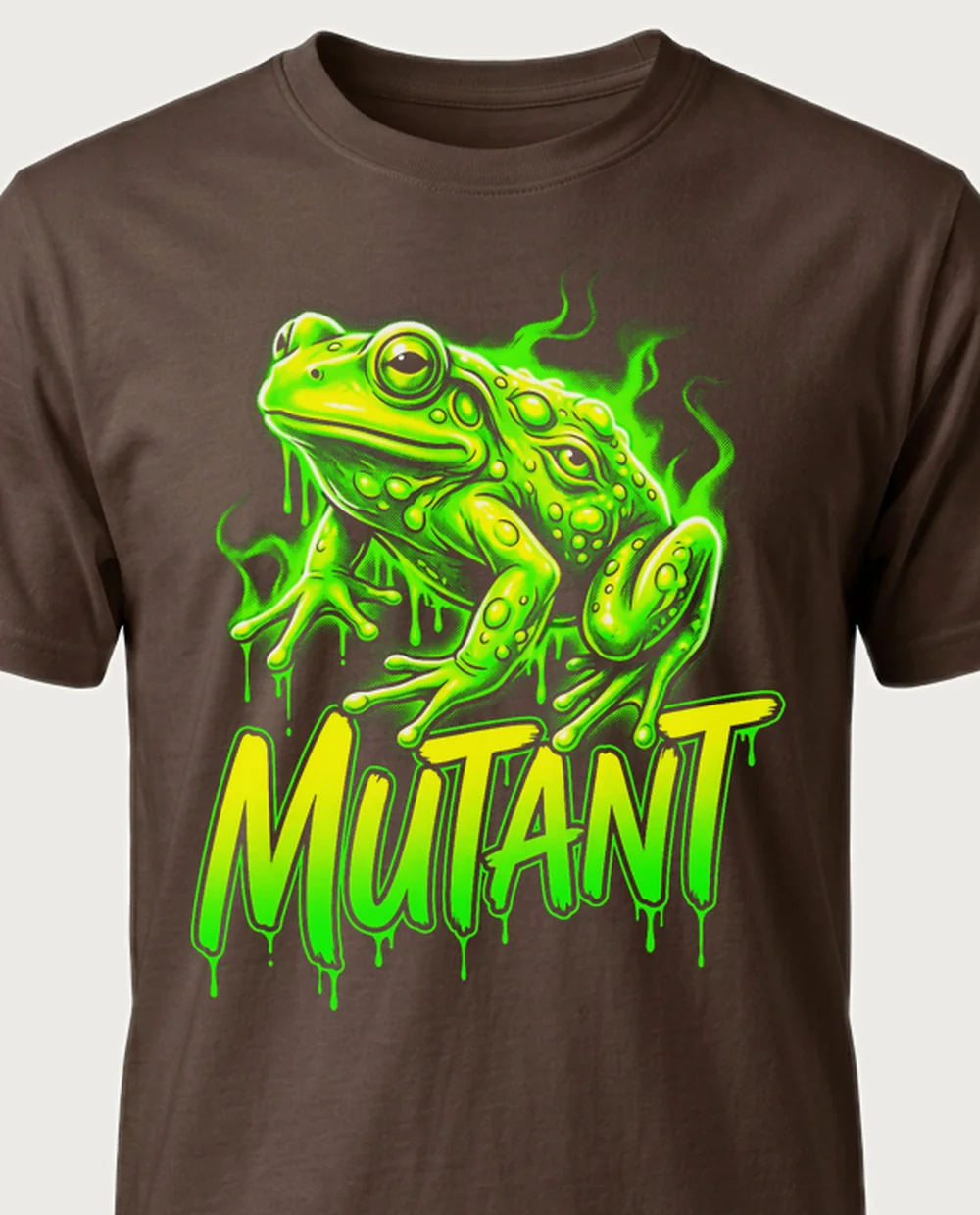 MUTANT frog — Acid Toxic on a chocolate tee