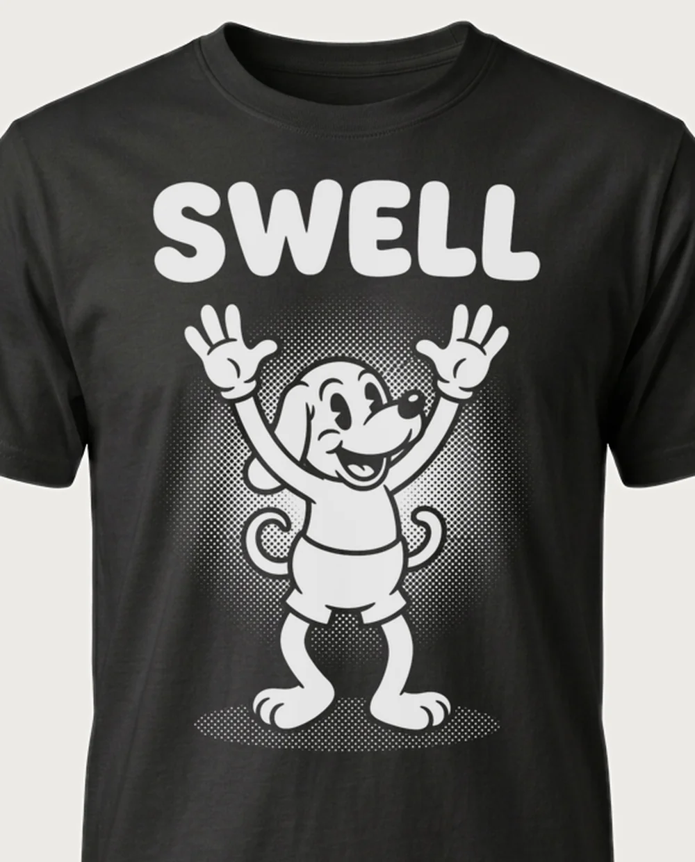 SWELL dog — 1920s Cartoon on a black tee