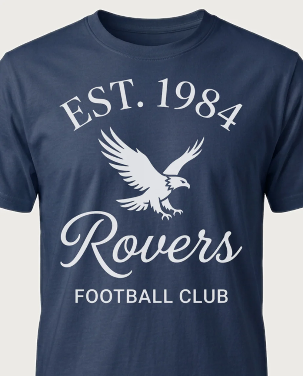 Rovers eagle crest — Club Monogram on a navy tee