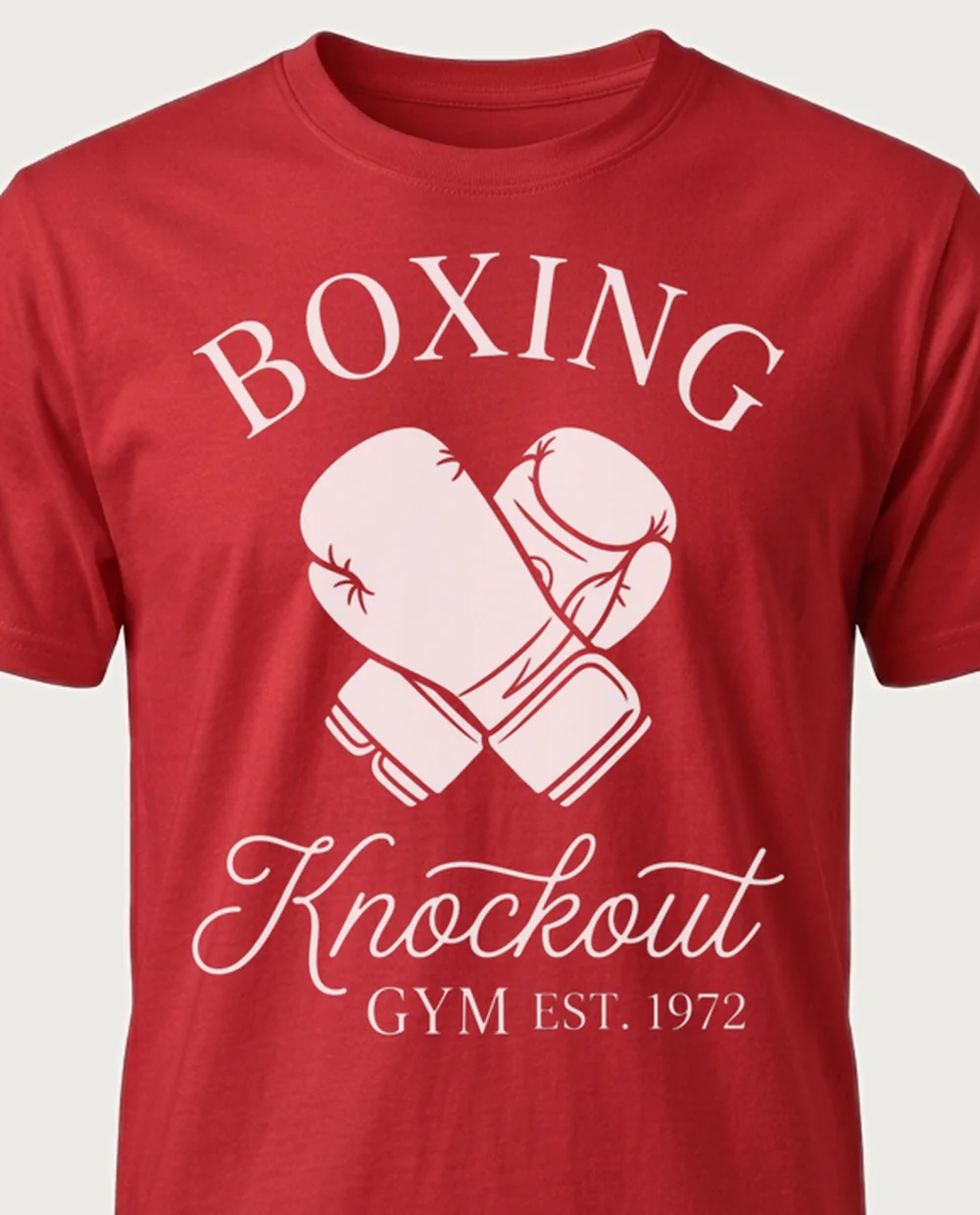 Knockout gloves crest — Club Monogram on a red tee