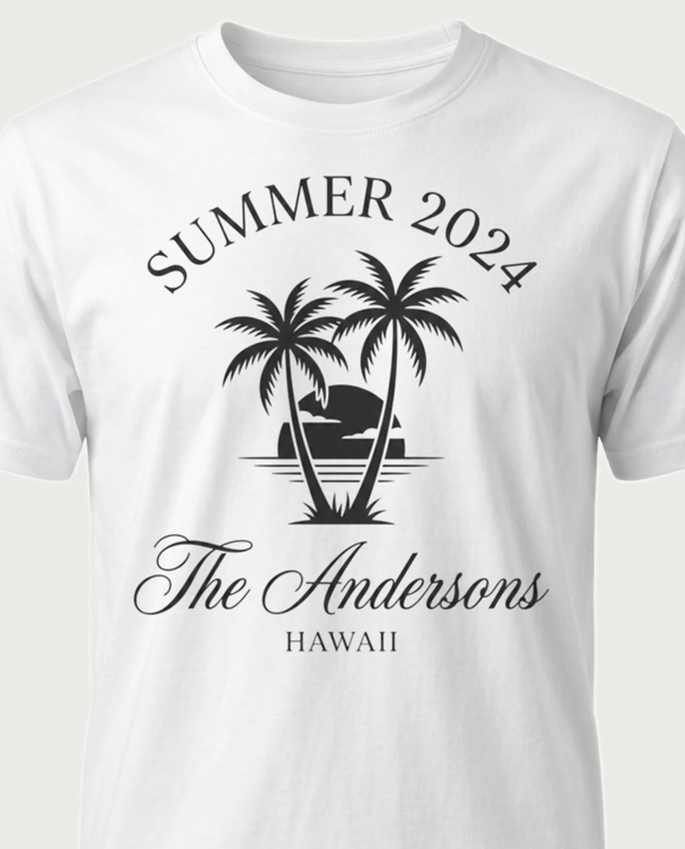The Andersons · Summer 2024 Hawaii palms — Club Monogram on a white tee