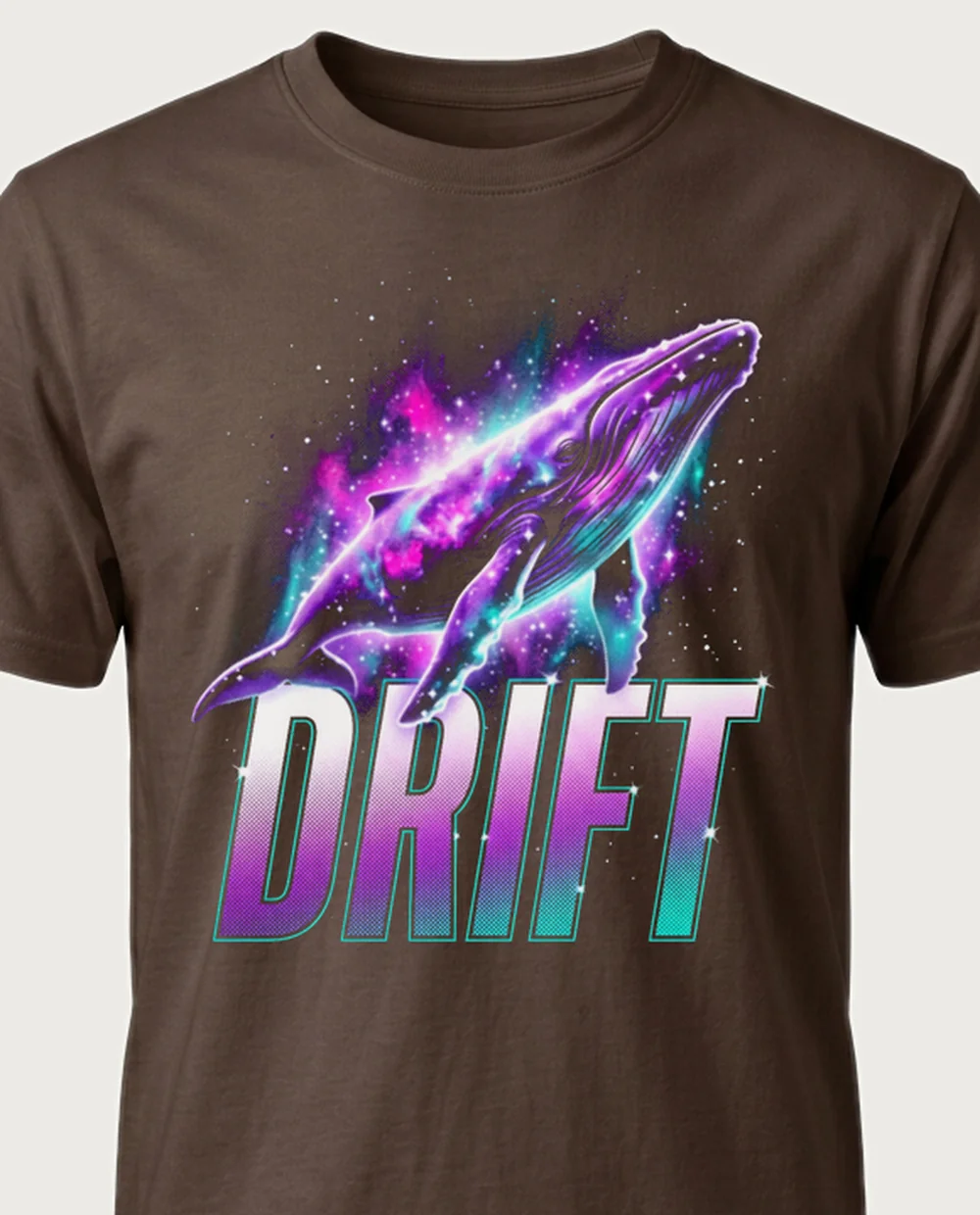 DRIFT cosmic whale — Cosmic on a chocolate tee