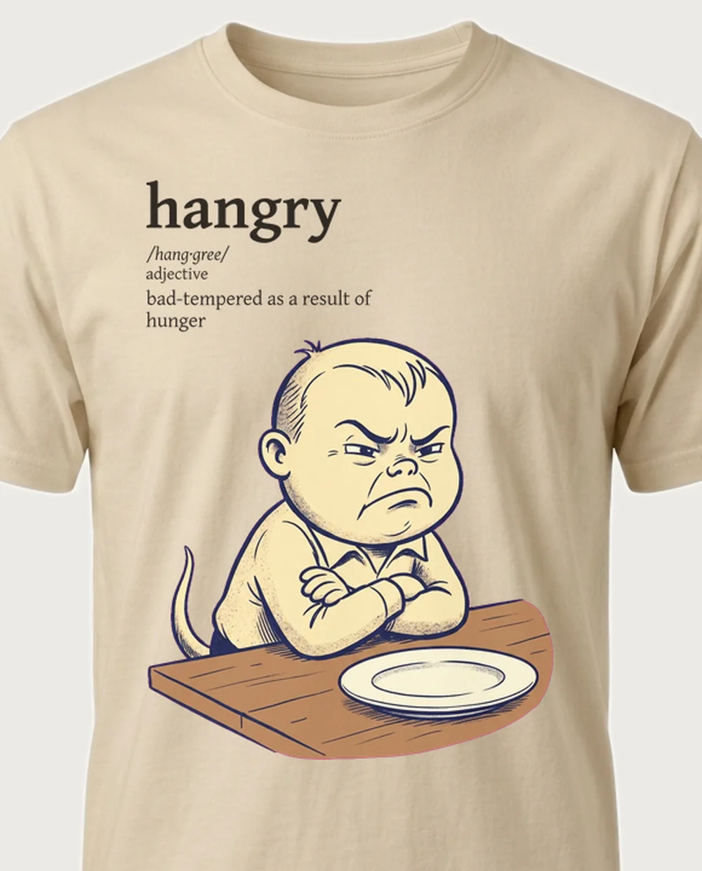 hangry face — Dictionary on a sand tee