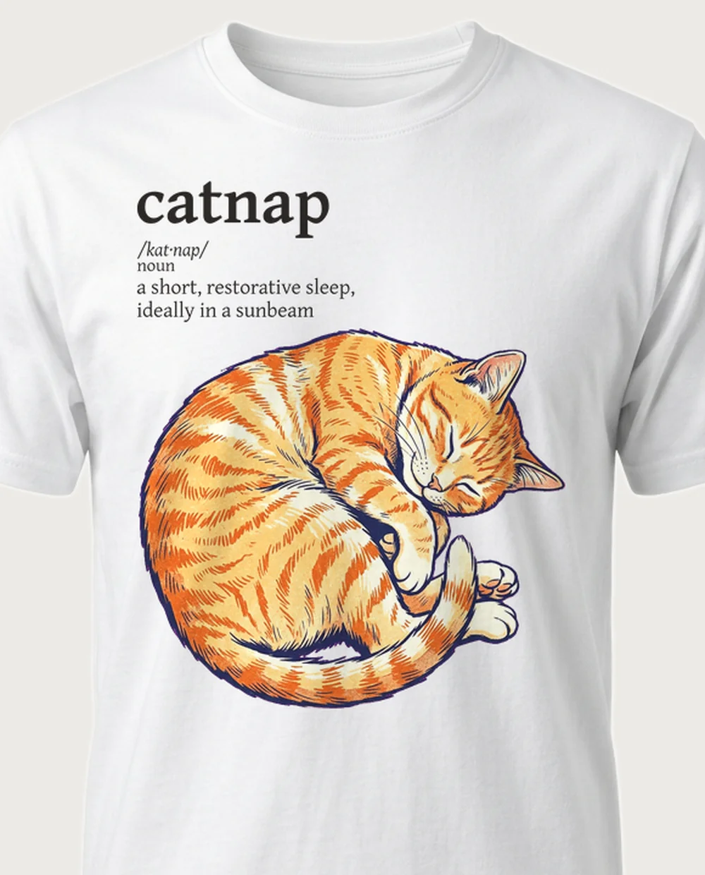 catnap cat — Dictionary on a white tee