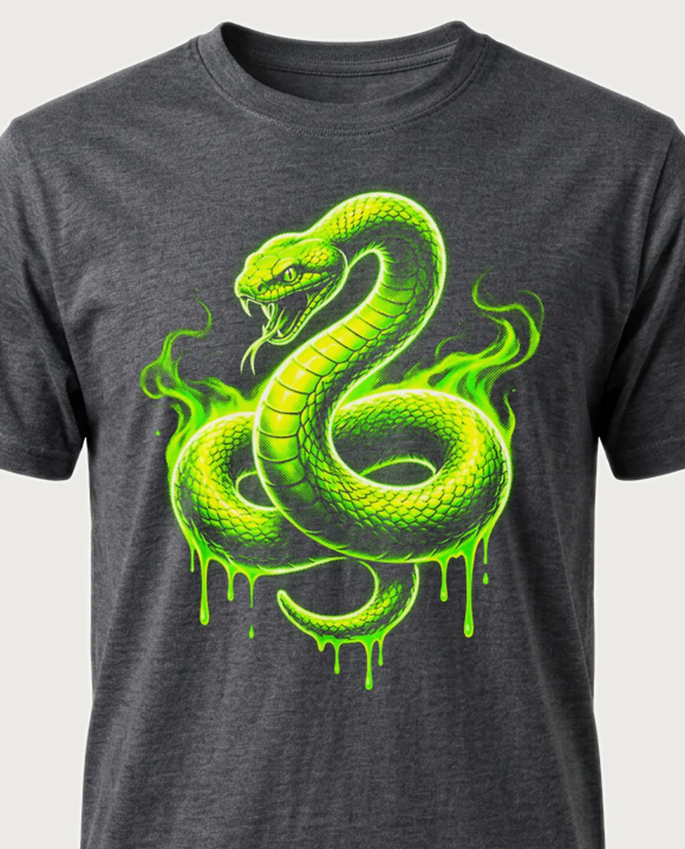 Toxic snake — Acid Toxic graphic on a dark heather tee