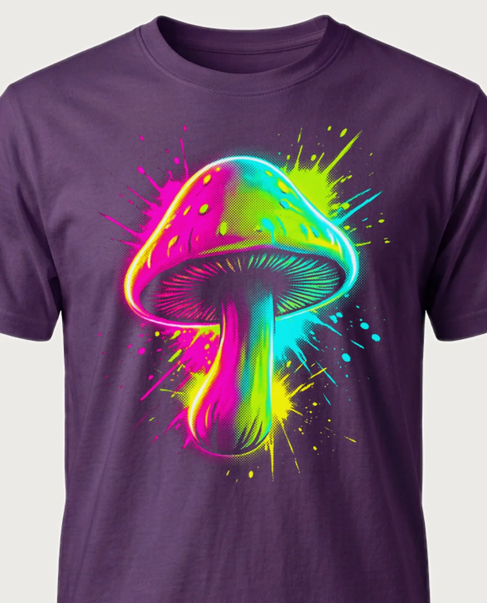 Rave mushroom — Bootleg Rave graphic on a purple tee