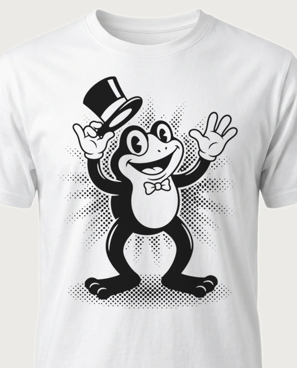 Frog — 1920s Cartoon graphic on a white tee