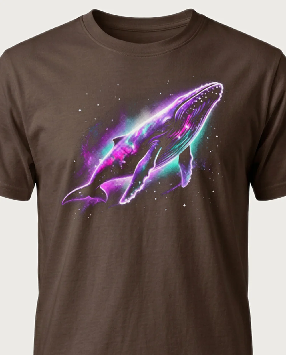 Cosmic whale — Cosmic graphic on a chocolate tee