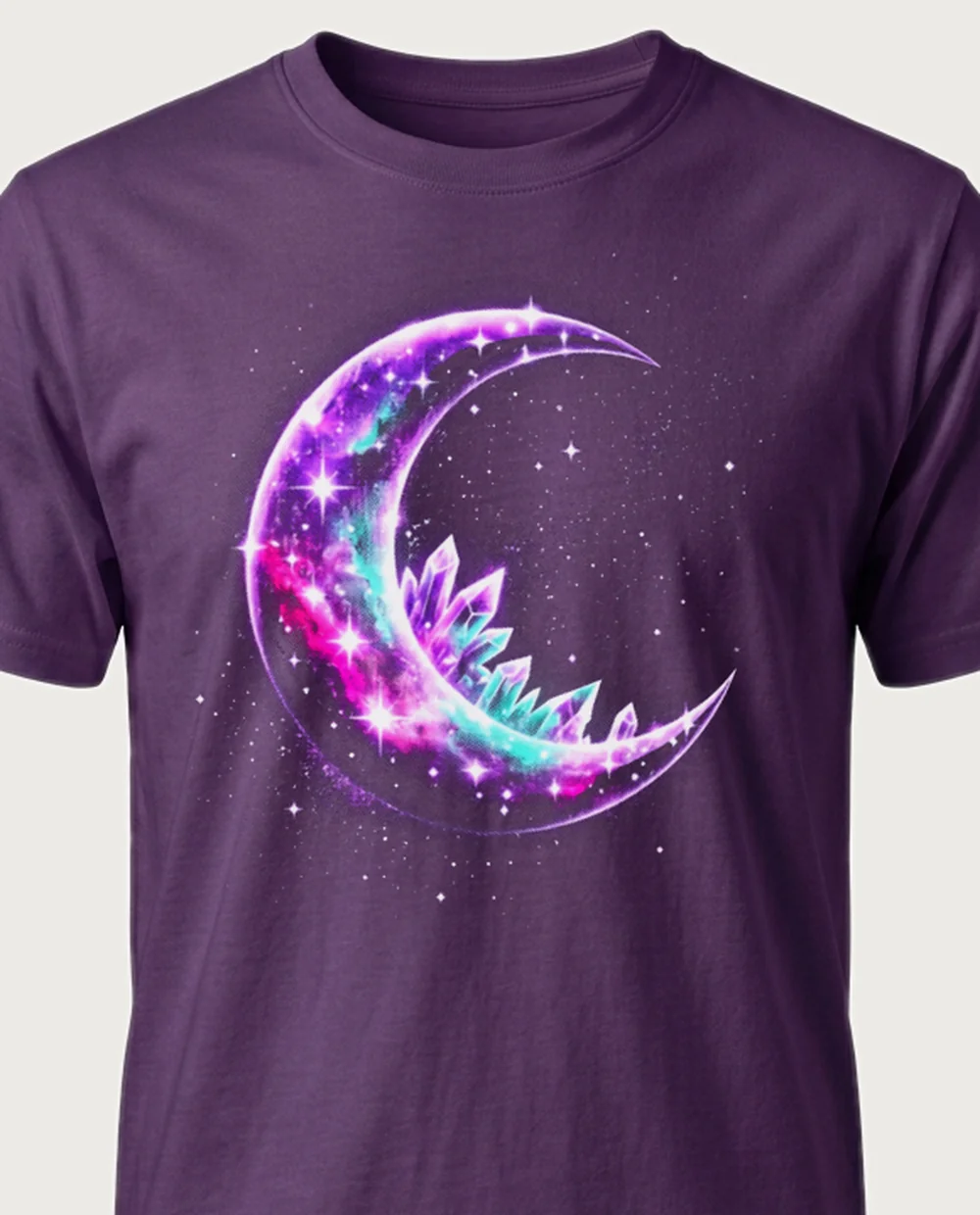Moon & stars — Cosmic graphic on a purple tee