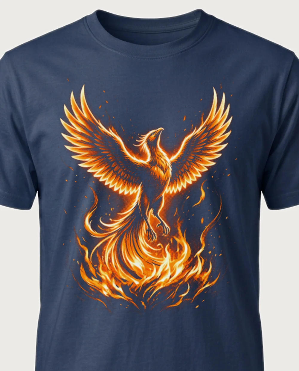 Phoenix — Fire graphic on a navy tee