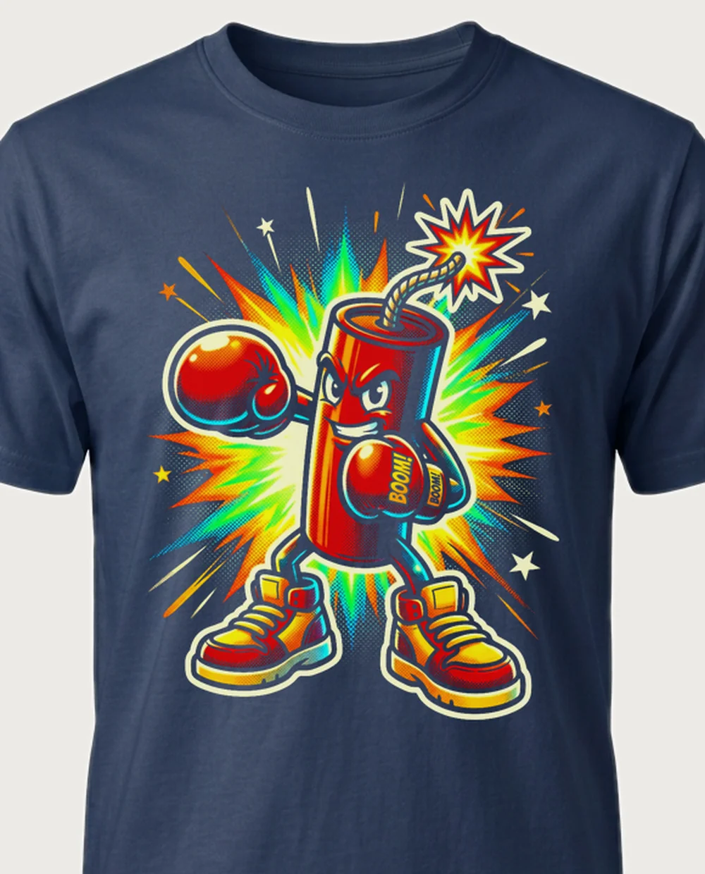Dynamite mascot — Mascot graphic on a navy tee