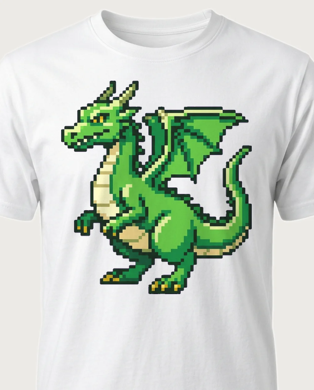 Dragon — Pixel Graphic on a white tee