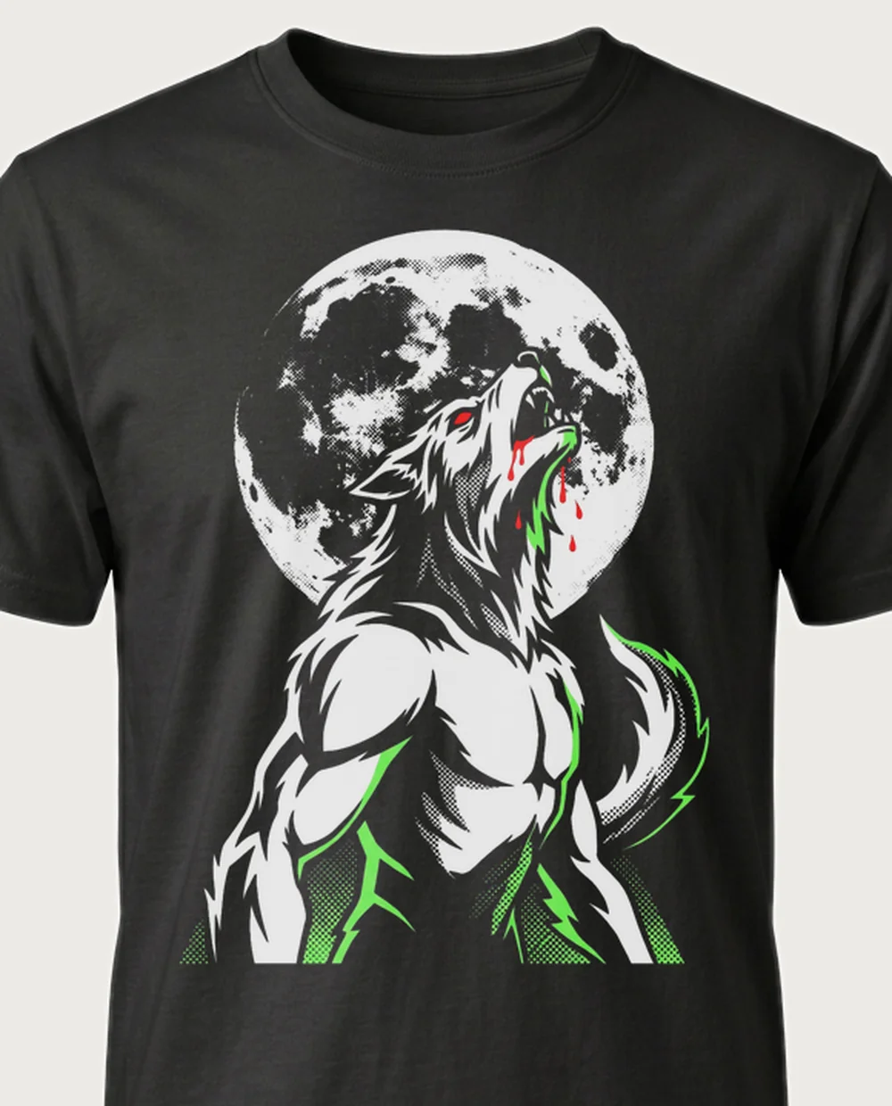 Werewolf — Retro Horror graphic on a black tee