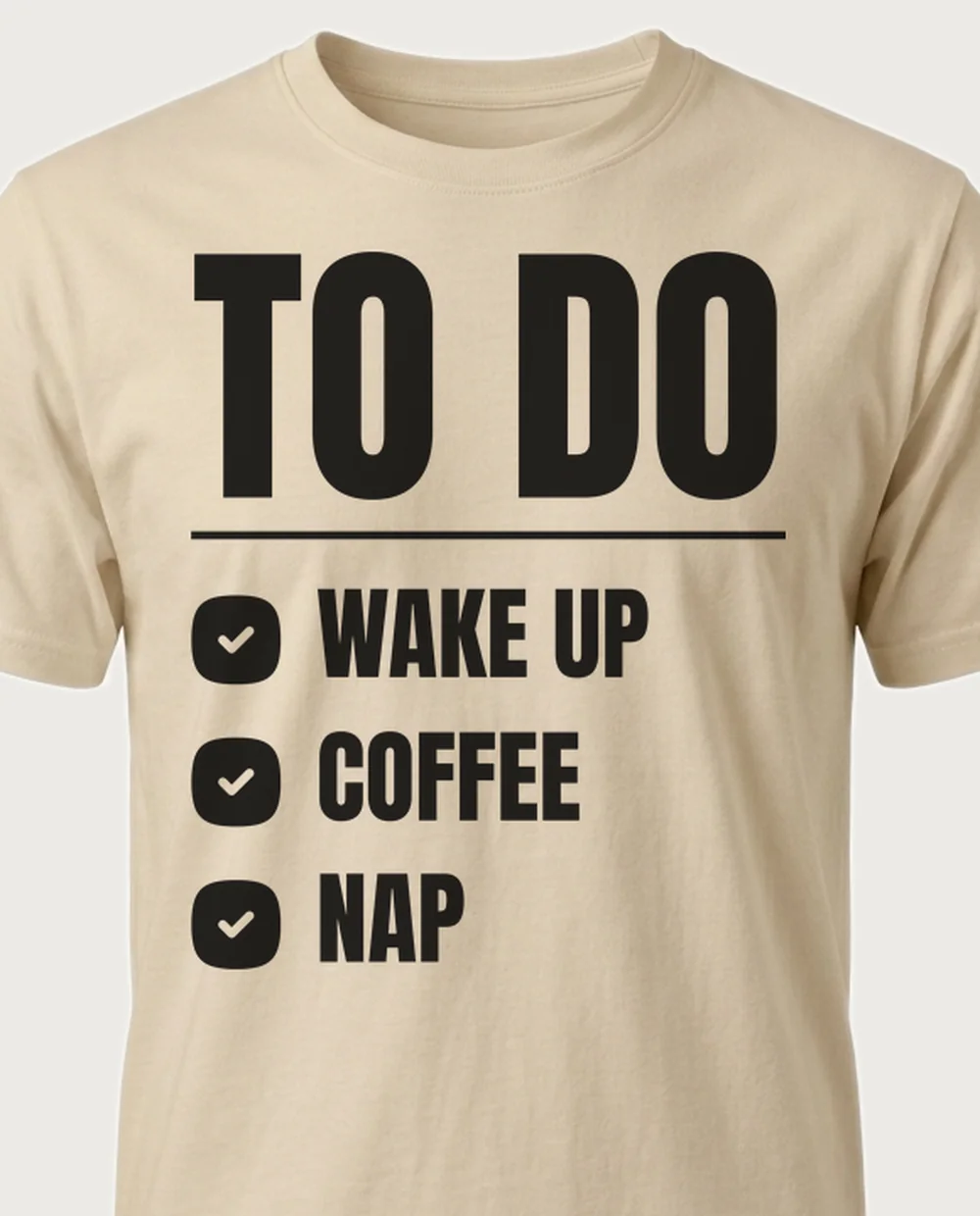 'TO DO' — Checklist on a sand tee