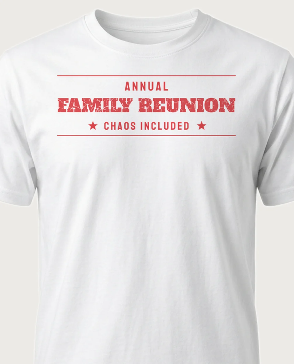 'FAMILY REUNION' — Established Since on a white tee