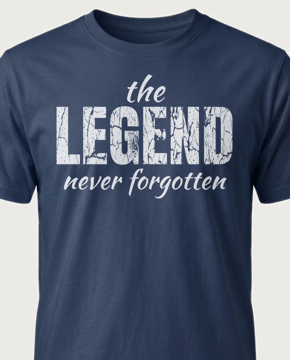 'LEGEND' — Script Sandwich on a navy tee
