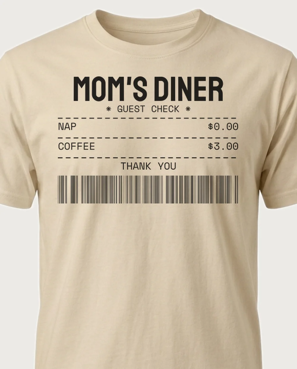 'MOM'S DINER' — The Bill on a sand tee