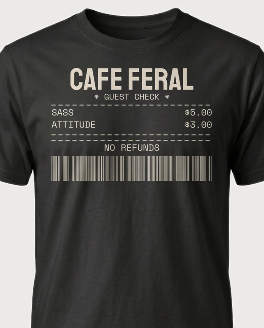 'CAFE FERAL' — The Bill on a black tee