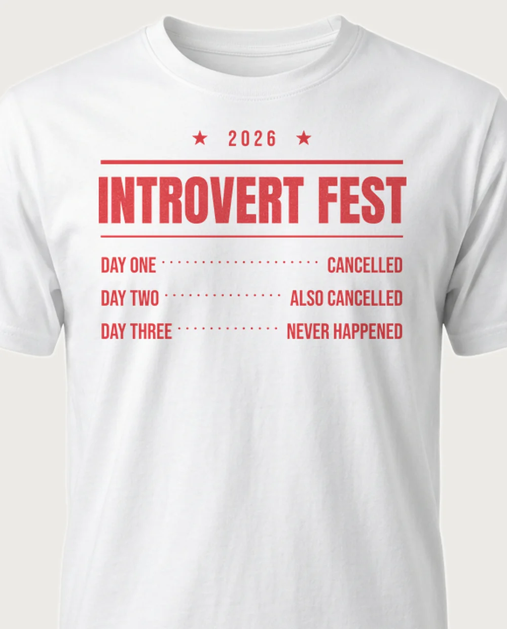'INTROVERT FEST' — Tour Poster on a white tee