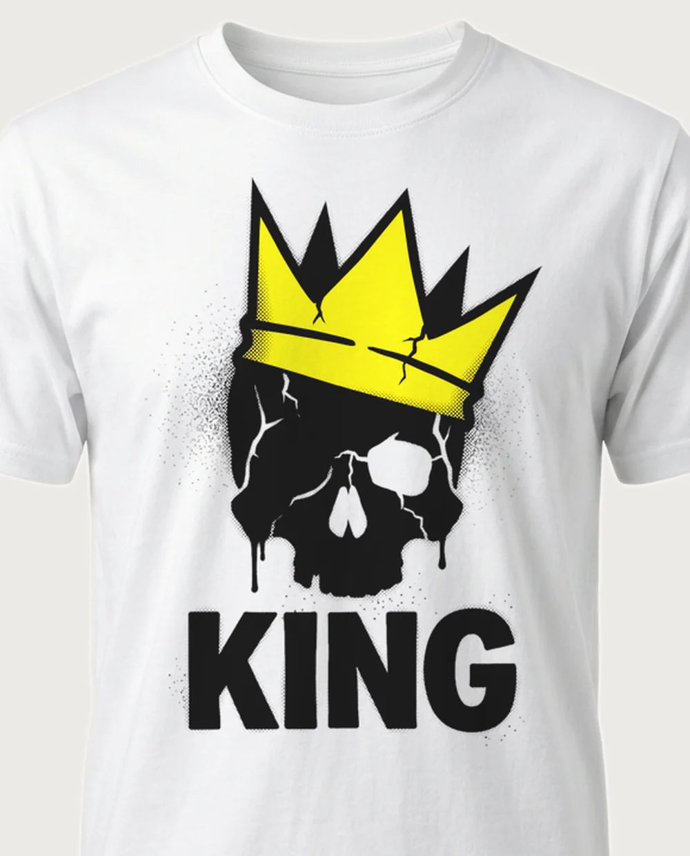 KING skull — Street Stencil on a white tee