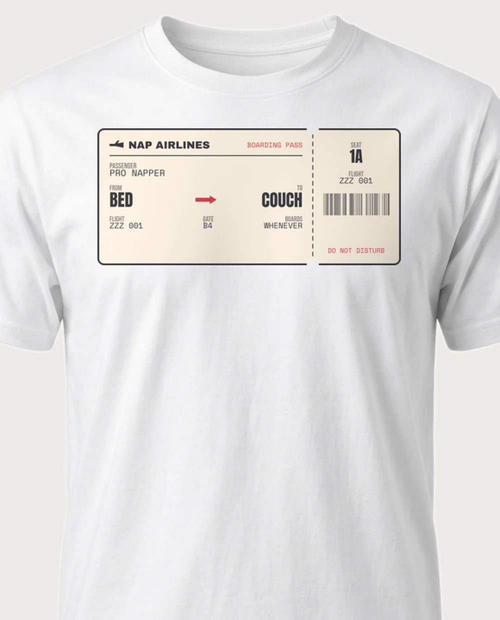 NAP AIRLINES — Boarding Pass on a white tee