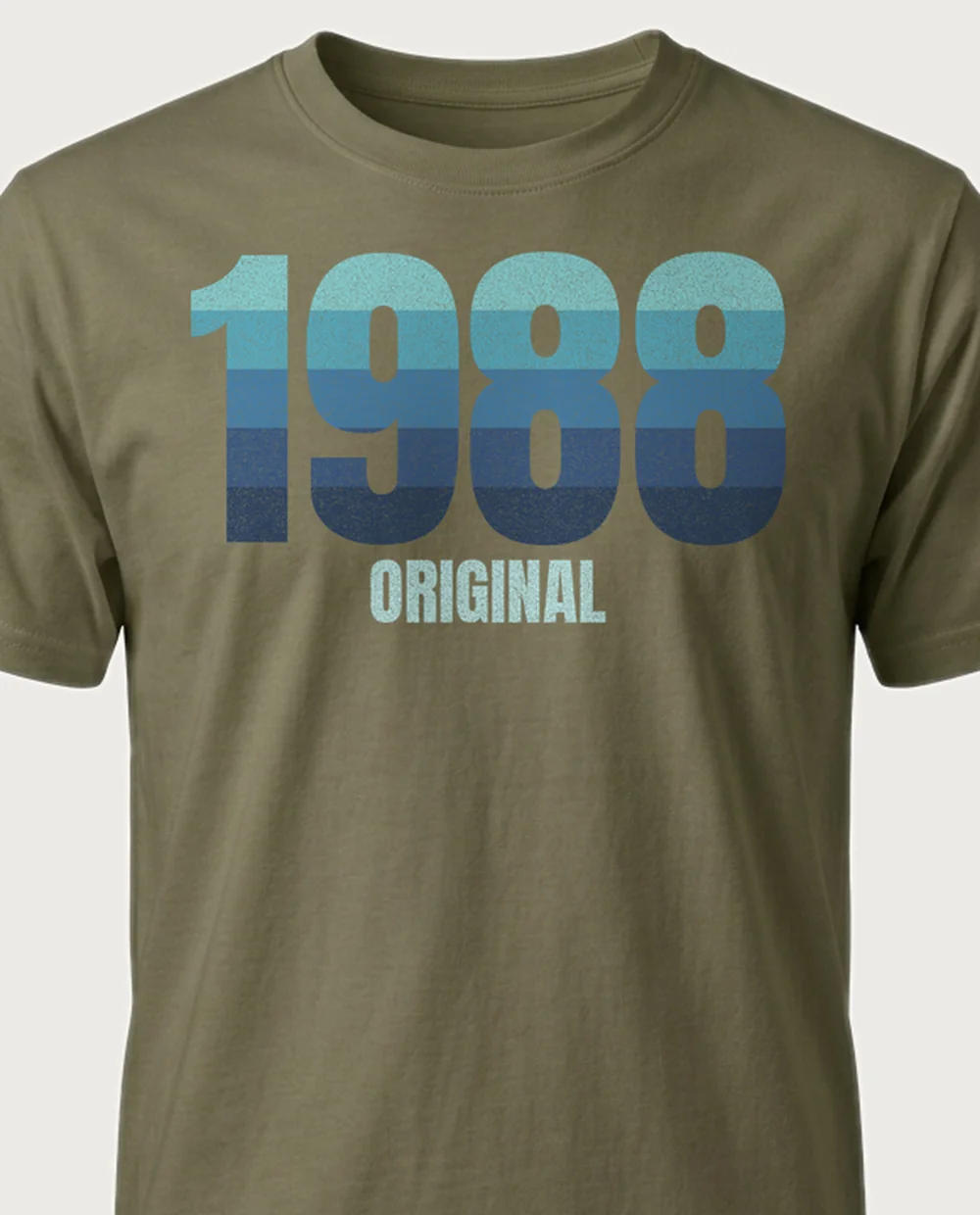 1988 — Generation on a military green tee