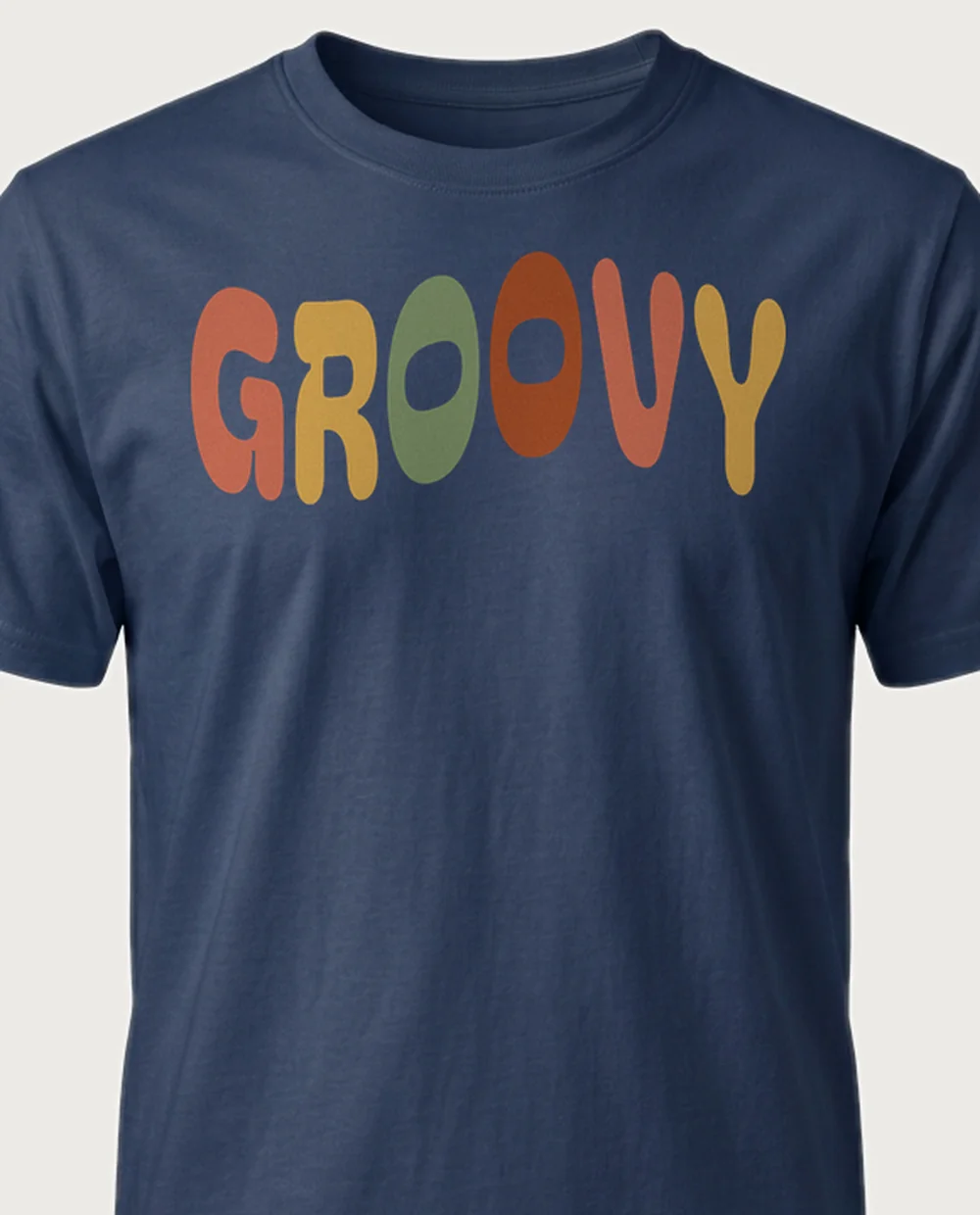 'GROOVY' — Groovy Wave on a navy tee