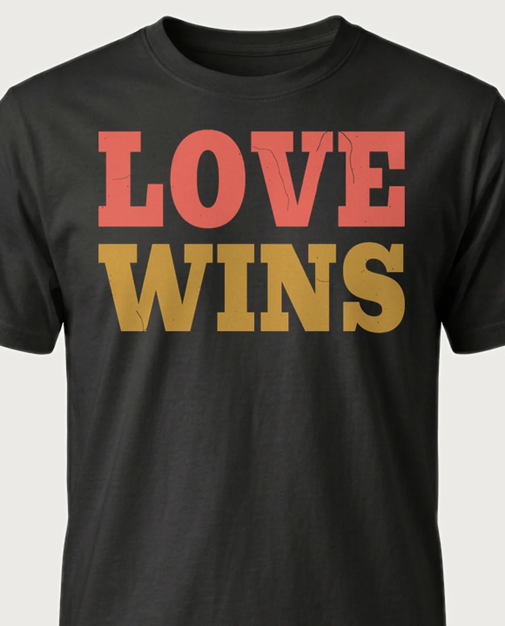 'LOVE WINS' — Rainbow Mantra on a black tee