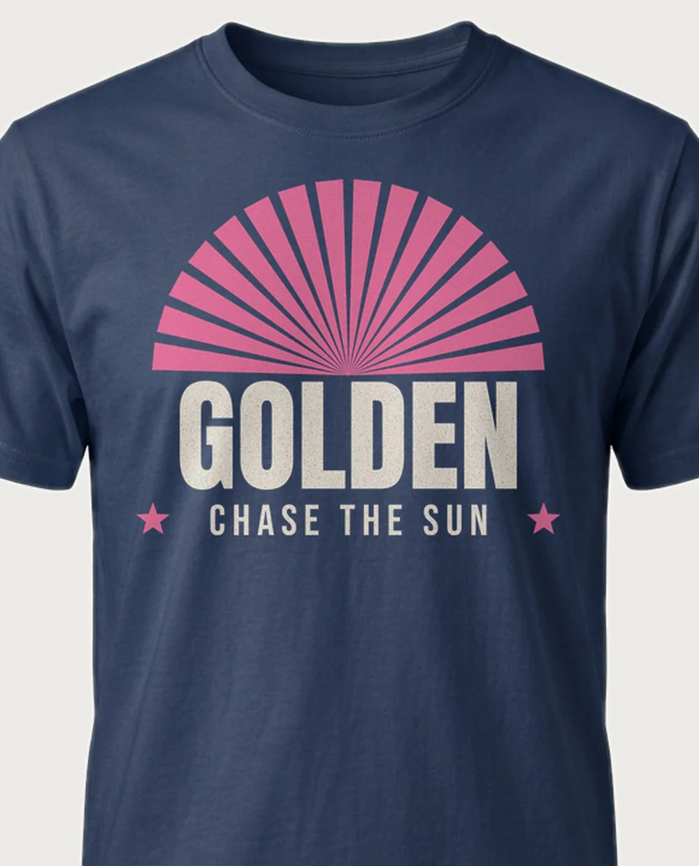 GOLDEN — Sunburst Headliner on a navy tee