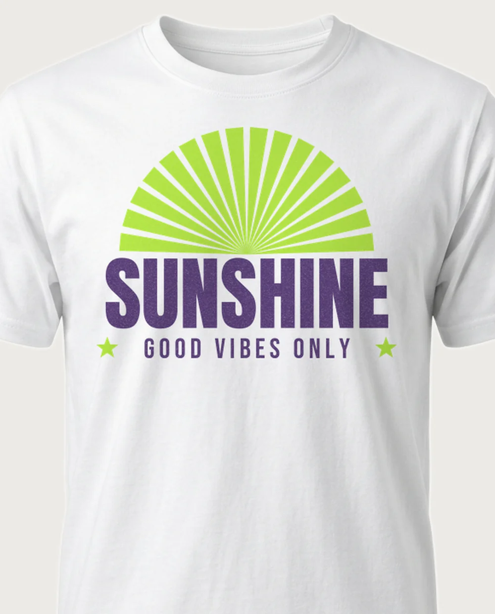 SUNSHINE — Sunburst Headliner on a white tee