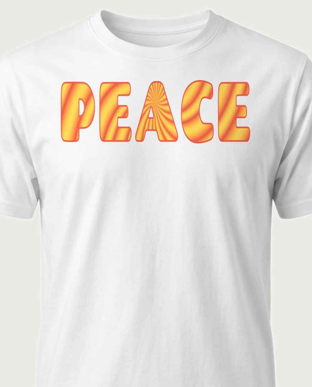 'PEACE' — Tie-Dye Fill on a white tee